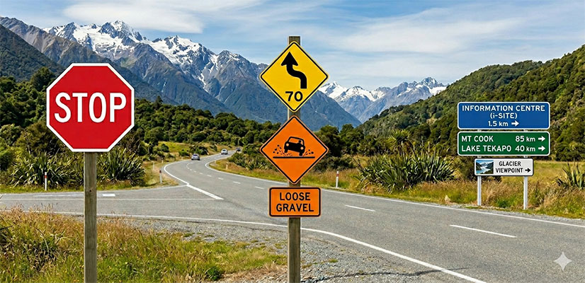 Road signs in New Zealand